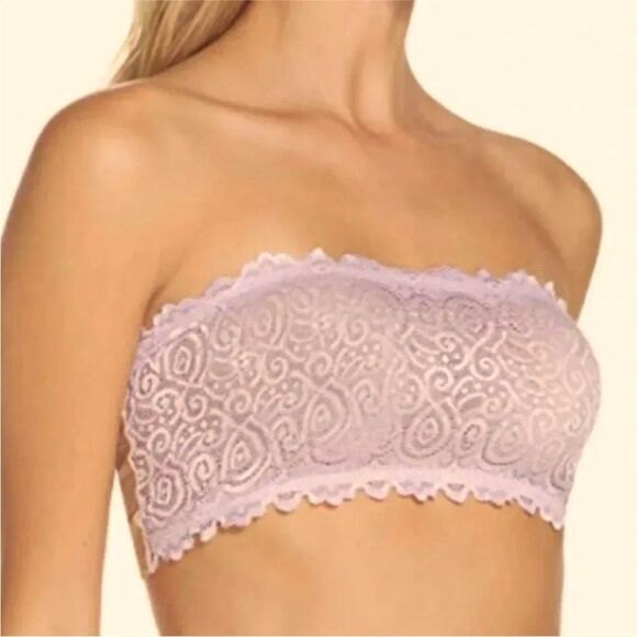 NWOT Free People Seamless & Lace Bandeau Bra Wear 2 Ways Blush Pink XS/S - Picture 1 of 9